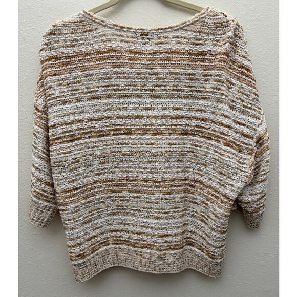 St. John Women’s Wool Blend Beige Cream Tweed 3/4 Sleeves Button Up Cardigan - Picture 2 of 8